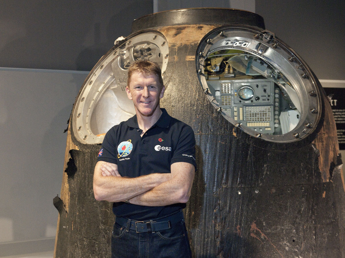 Tim Peake at the Science Museum's Cosmonauts Exhibition
