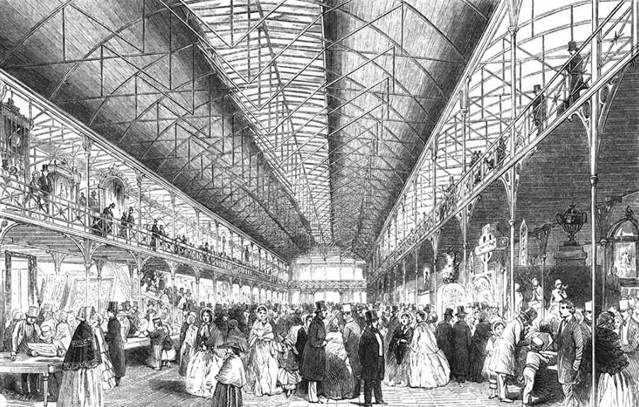 Interior of The South Kensington Museum: Opened to The Public on Wednesday last; wood- engraving; from Illustrated Times, 27th June, 1857. Museum no. 131198 NAL. © Victoria and Albert Museum, London.