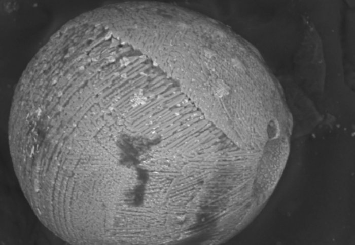 A cosmic dust particle collected from a rooftop
