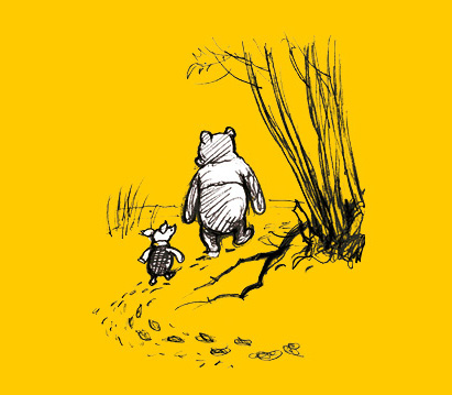 'Do you think it's a woozle' for Winnie-the-Pooh, chapter 3, pencil drawing by E. H. Shepard  